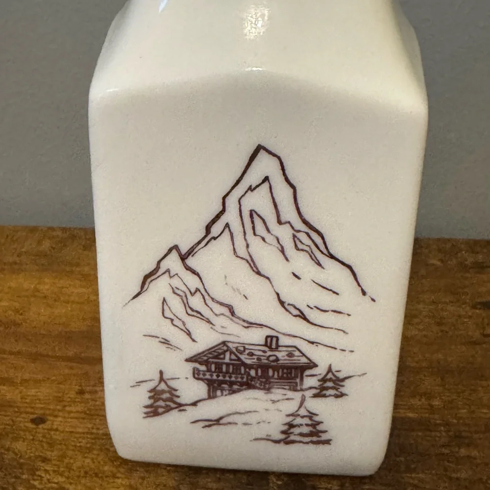Cheri Suisse Swiss Chocolate Cherry Liqueur Bottle‎ Milk Glass 12” Decanter